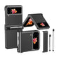 Luxury Leather Case For Samsung Galaxy Z Flip3(4) With Double Hinge - Retractable Stylus