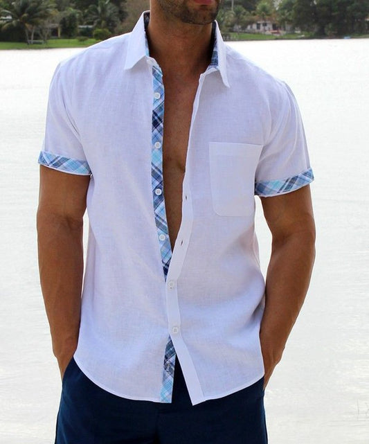 Summer Sale -Men's Casual Plaid Collar Button Shirt